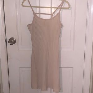 Fitted tan dress